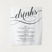 Tenture Elegant Script Wedding Drinks Bar Menu Poster (Devant)