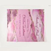 Tenture Elegant Shades of Pink Birthday Party Backdrop (Devant (Horizontal))