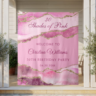 Tenture Elegant Shades of Pink Birthday Party Backdrop