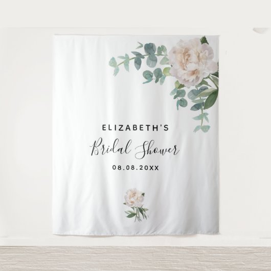 Tenture Élégant shower de mariage avec eucalyptus blanc et (Devant)