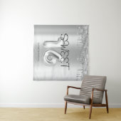 Tenture Élégant Silver Drips Sweet 16 (En situation (horizontale))