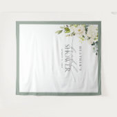 Tenture Élégant stand photo de douche florale aquarelle ve (Devant (Horizontal))