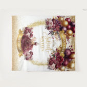 Tenture Élégant Sweet 16 fond Bourgogne robe Ballons (Devant (Horizontal))