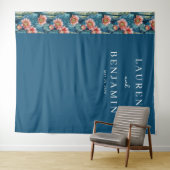 Tenture Elegant Teal Floral Border (En situation (horizontale))