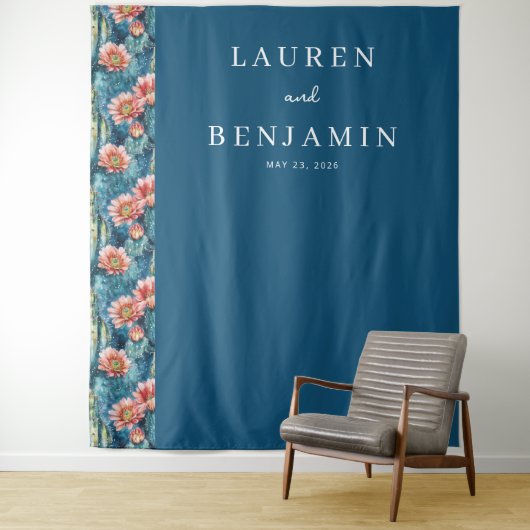 Tenture Elegant Teal Floral Border (En situation)