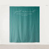 Tenture Elegant Teal Just Married (Devant)