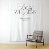 Tenture Elegant Today We Begin Wedding Welcome Banner (En situation)