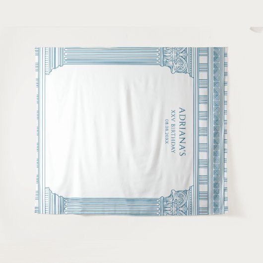 Tenture Élégant Toga Party avec colonnes de temple bleu (Devant (Horizontal))