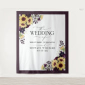 Tenture Élégant Tournesol Pourpre Aquarelle Mariage (Devant)