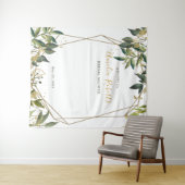 Tenture Elegant verdure et fleurs dorées pour une baby sho (En situation (horizontale))