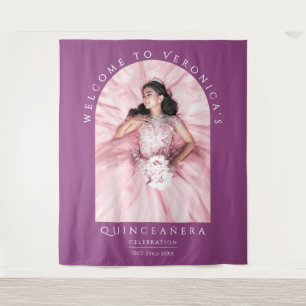 Tenture Élégant violet classique Quinceañera Arch Photo