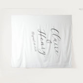 Tenture Elegant Wedding Script Tapestry Backdrop (Devant (Horizontal))