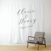 Tenture Elegant Wedding Script Tapestry Backdrop (En situation)