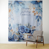 Tenture Elegant Winter Floral Teacup Birthday Par-Tea (En situation)