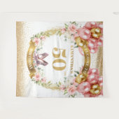 Tenture Élégante 50e anniversaire de Blush Flowers Parties (Devant (Horizontal))