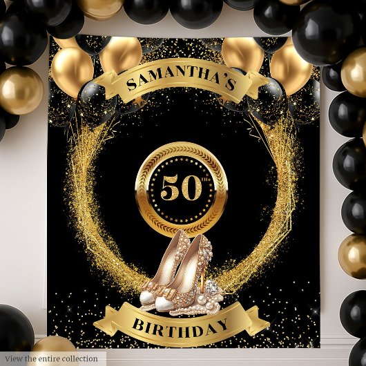 Tenture Elégante 50e anniversaire fond de Parties scintill