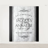 Tenture Élégante 75ème Mariage Diamond Anniversaire Tapiss (Devant)