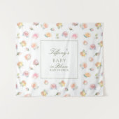 Tenture Élégante Aquarelle Bébé en Fleur Fille Baby Shower (Devant (Horizontal))