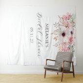 Tenture Elégante aquarelle Fête des mariées florale fond (En situation (horizontale))