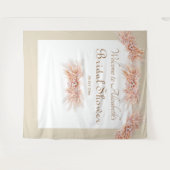 Tenture Elégante aquarelle fleurie nuptiale douche beige (Devant (Horizontal))