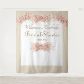 Tenture Elégante aquarelle fleurie nuptiale douche beige (Devant)