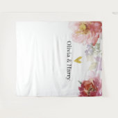 Tenture Elégante aquarelle Floral Heart Mariage fond (Devant (Horizontal))