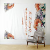 Tenture Elégante aquarelle Florale Fleurs de mariage fond (En situation (horizontale))