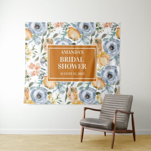 Tenture Elégante aquarelle Mariage Photo Booth fond (En situation (horizontale))