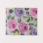 Tenture Elégante aquarelle Rose design floral (Devant (Horizontal))