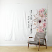 Tenture Elégante aquarelle rustique Mariage floral fond (En situation (horizontale))