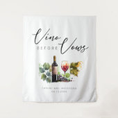 Tenture Elégante Aquarelle Vin Fête des mariées à thème (Devant)