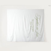 Tenture Élégante Bannière de Mariage Vert Sage Blanc (Devant (Horizontal))