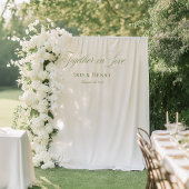 Tenture Élégante Bannière de Mariage Vert Sage Blanc