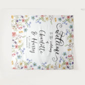 Tenture Élégante bannière du Mariage Fleur sauvage Floral (Devant (Horizontal))