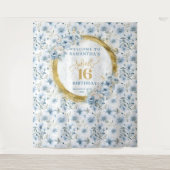 Tenture Elégante Boho bleu clair Sweet sixteen Parties sci (Devant)