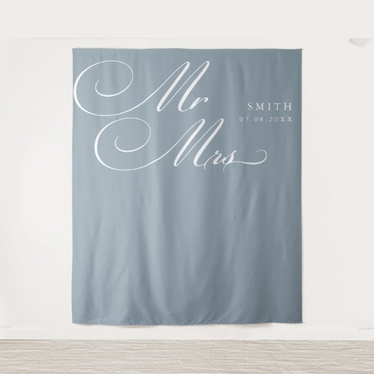 Tenture Élégante calligraphie M. & Mme Mariage Contexte (Devant)