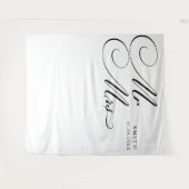 Tenture Élégante calligraphie M. & Mme Mariage Contexte (Devant (Horizontal))