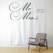 Tenture Élégante calligraphie M. & Mme Mariage Contexte (En situation)