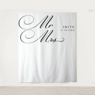 Tenture Élégante calligraphie M. & Mme Mariage Contexte