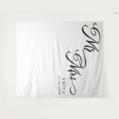 Tenture Élégante calligraphie M. & Mme Mariage Contexte (Devant (Horizontal))