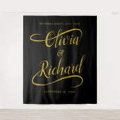 Tenture Élégante Calligraphie Mariage Manuscrite Ornée de (Devant)