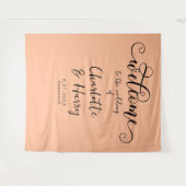 Tenture Élégante calligraphie Mariage tendance Peach Conte (Devant (Horizontal))