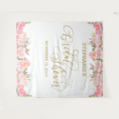 Tenture Élégante calligraphie rose et or Fête de mariage (Devant (Horizontal))