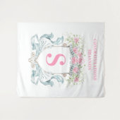 Tenture Élégante crête de Fête des mariées avec fond Rose (Devant (Horizontal))