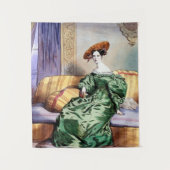 Tenture Élégante dame en vert - Art victorien Imprimer (Devant)