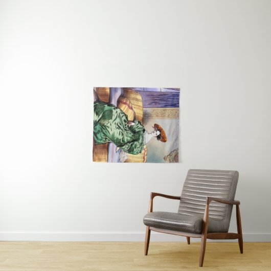 Tenture Élégante dame en vert - Art victorien Imprimer (En situation (horizontale))