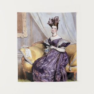 Tenture Élégante dame victorienne avec thé - Art Vintage P