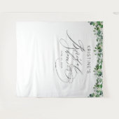 Tenture Élégante douche de mariée florale blanche et verdu (Devant (Horizontal))