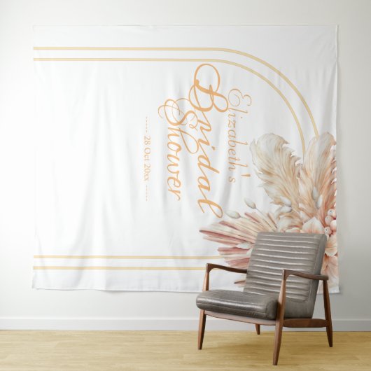 Tenture Élégante douche de mariée florale en herbe de pamp (En situation (horizontale))