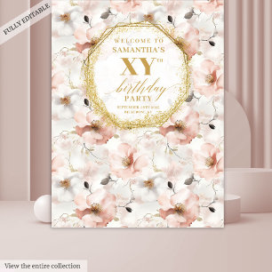 Tenture Elégante Dusty Pink Ivory Gold Anniversaire